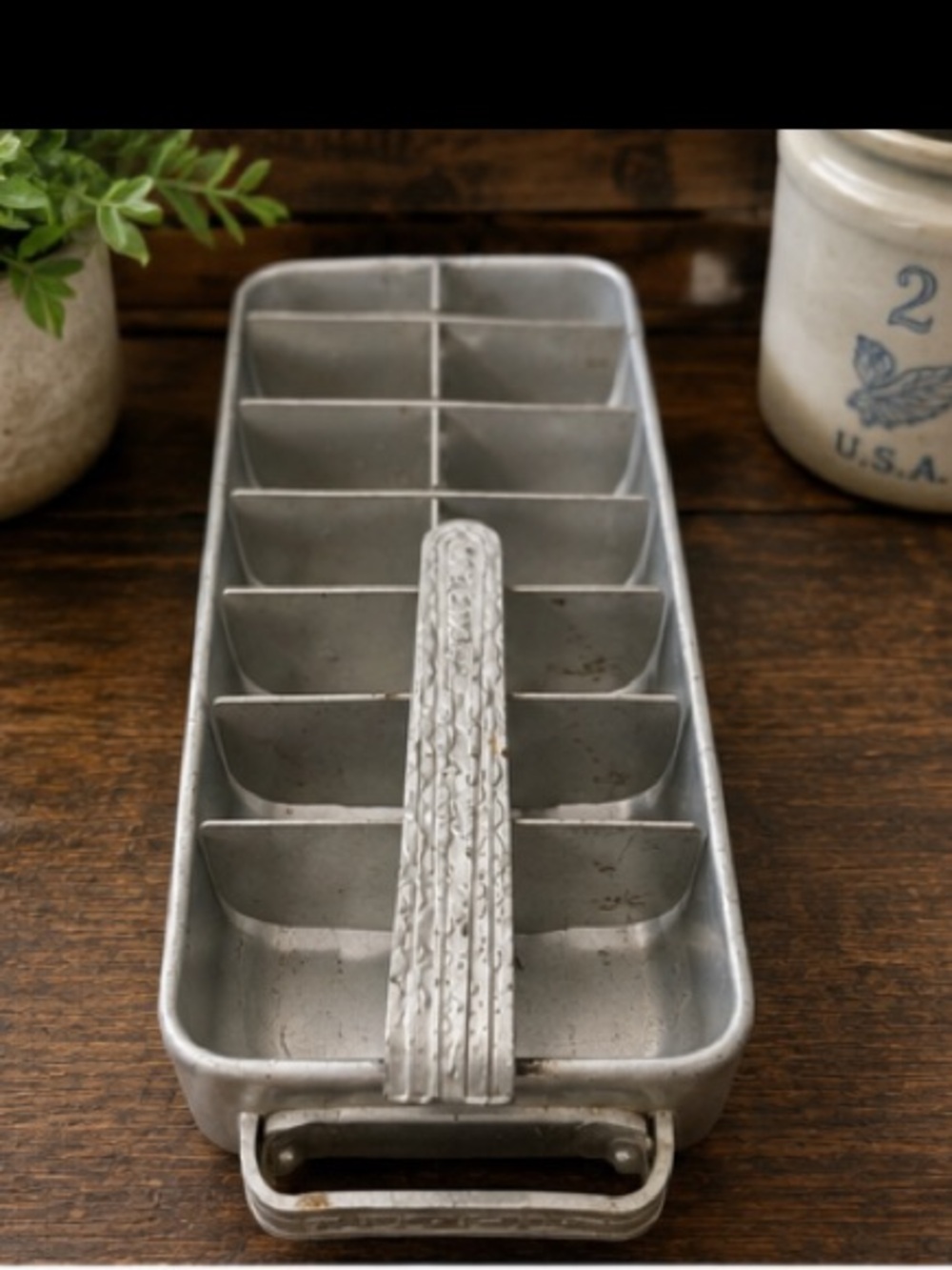 Vintage Frigidaire Aluminum Ice Cube Tray Lever Handle Retro Kitchen MCM